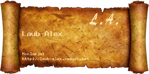 Laub Alex névjegykártya